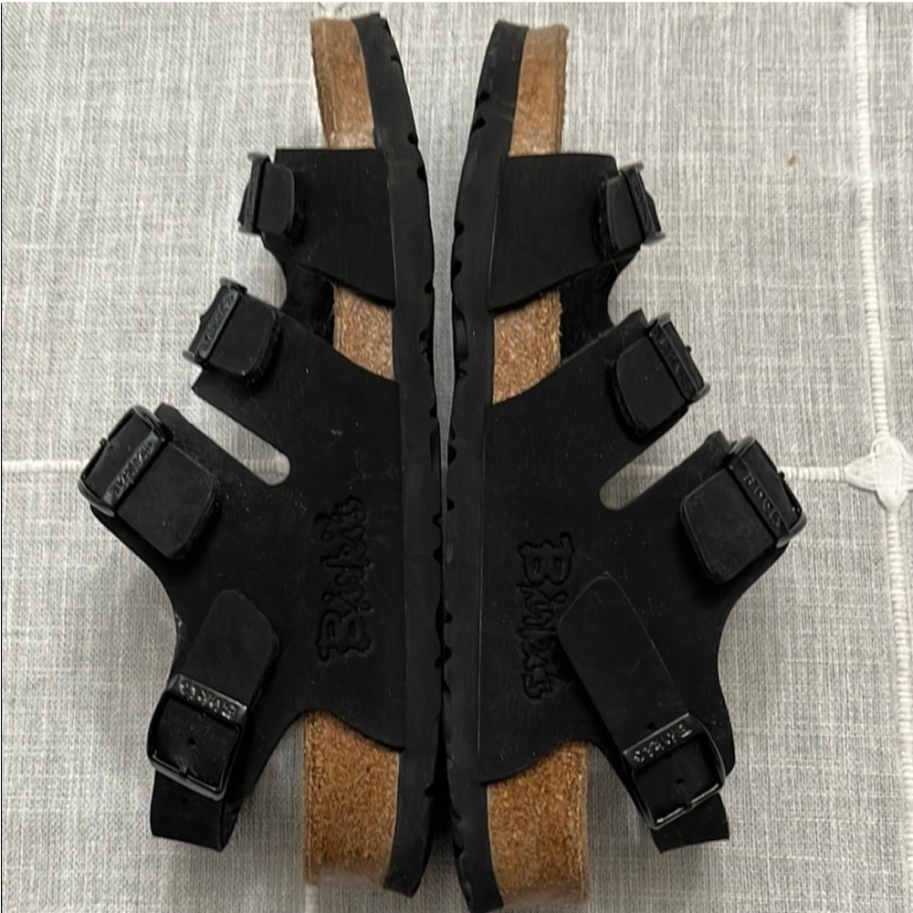 Birkenstock Black Adjustable Sandals with Ergonomic Footbed